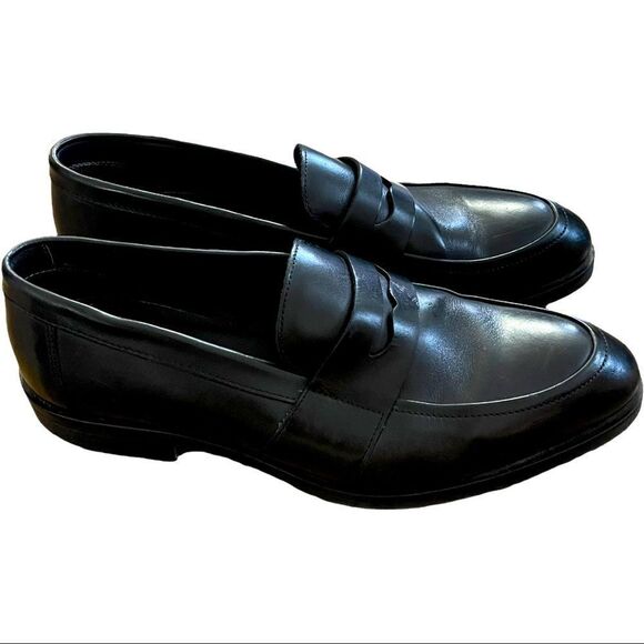 To Boot New York Adam Derrick Devries Black Leather Loafers Sz 7M - Picture 1 of 10